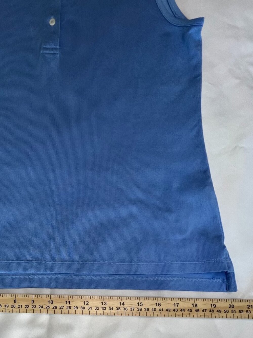Tory Sport Blue Performance Sleeveless Collared Polo Size Large Nautical Preppy - Picture 13 of 15